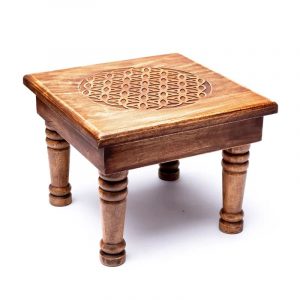 Table d'Appoint en Bois - Fleur de Vie (30 x 30 x 23 cm)