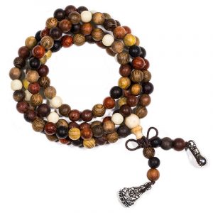 Bracelet Mala Quatre Bois Elastique - Perles Décoratives