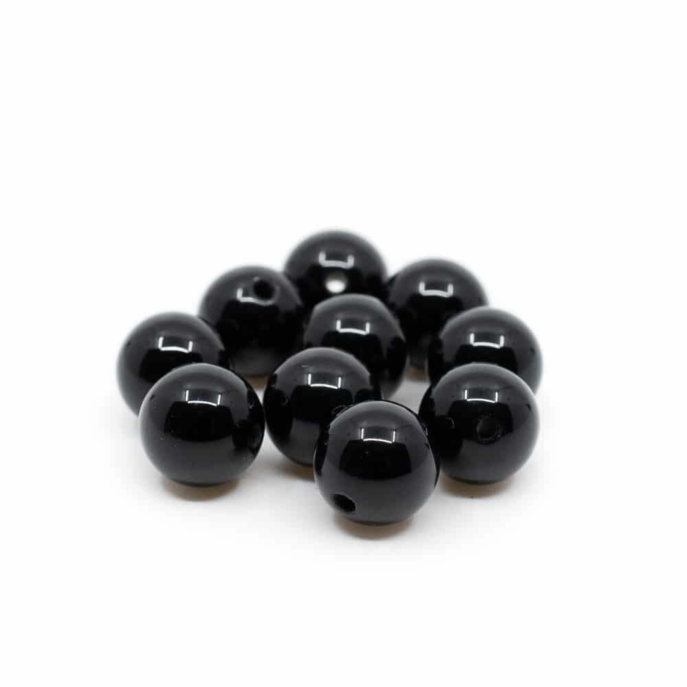 Perles Pierre précieuse Tourmaline noire  en vrac- 10 pièces (8 mm)