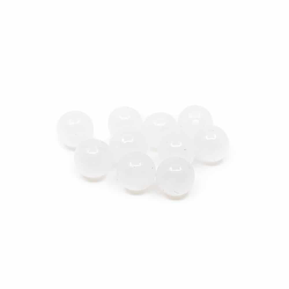 Perles de la Pierre Précieuse Jade Blanc en Vrac - 10 pièces (6 mm)