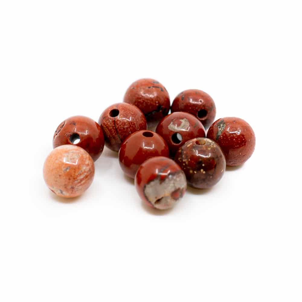 Perles de Rocaille Jaspe rouge en vrac | 10 pièces (6 mm)
