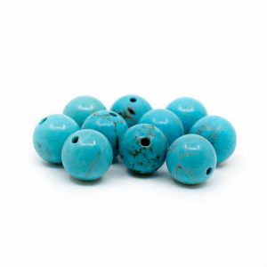 Perles Pierre Précieuse Turquoise en vrac - 10 pièces (6 mm)