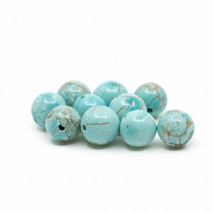 Perles Pierre Précieuse Turquoise en vrac  - 10 pièces (8 mm)