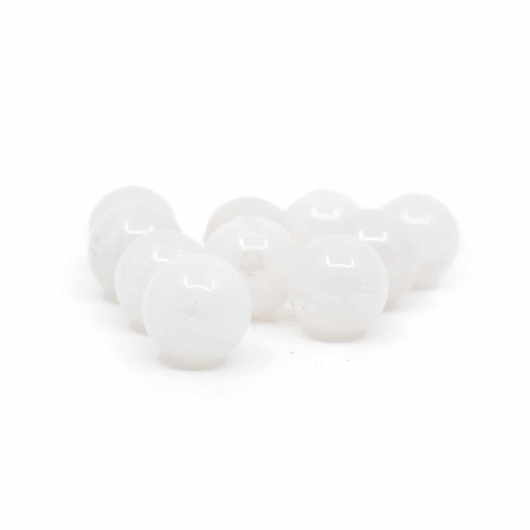 Perles Pierre Précieuse Jade Blanc en Vrac - 10 pièces (10 mm)