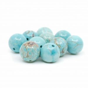 Perles Pierre Précieuse Turquoise en Vrac - 10 pièces (10 mm)