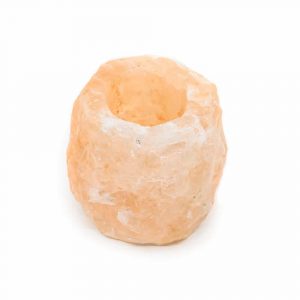 Porte-lumière en pierre de sel Orange (400-700 grammes) 9 x 9 x 10 cm