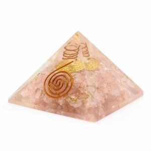 Pyramide Orgonite Quartz Rose - Fleur de Vie - (40 mm)