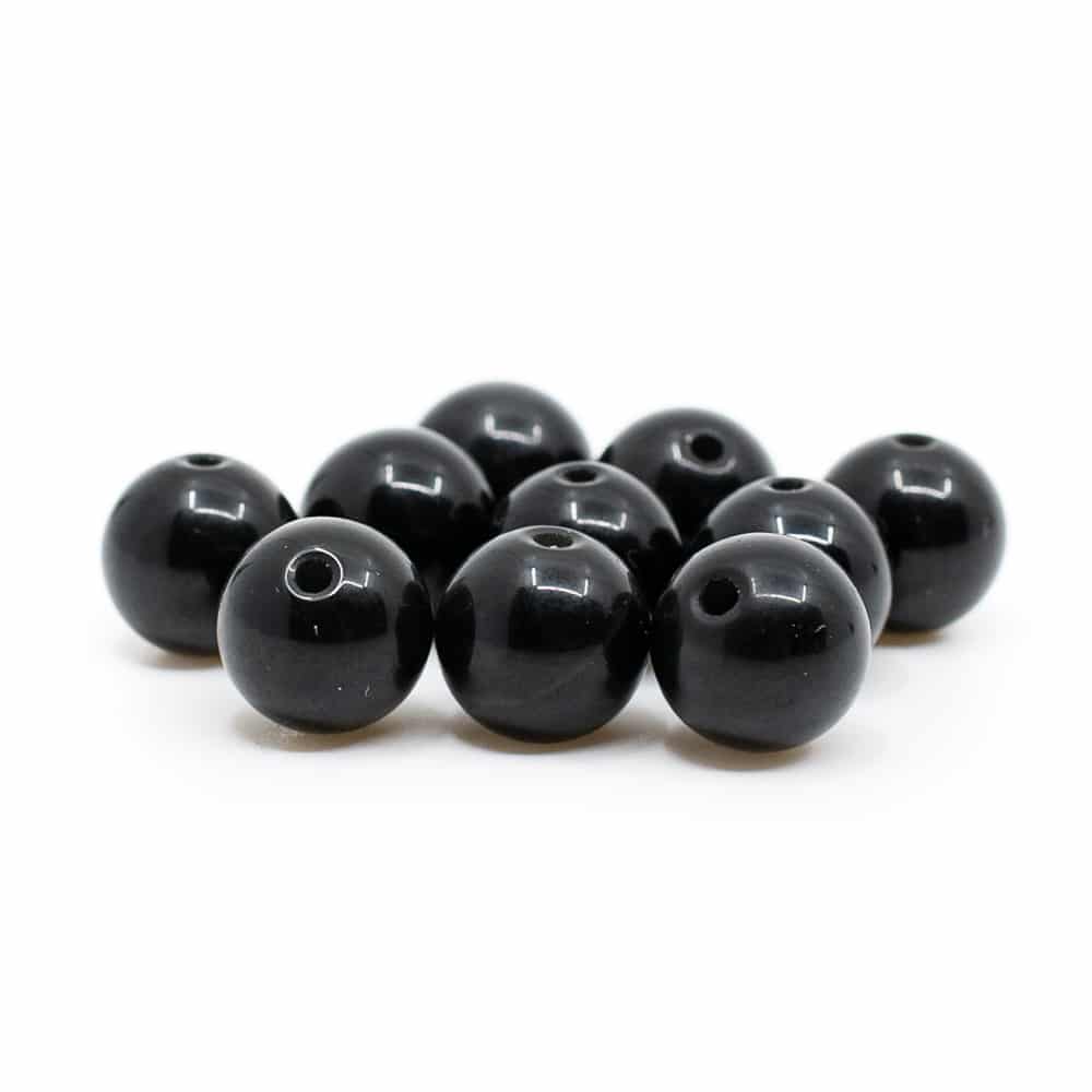 Perles en Pierre Précieuse Onyx Noir en Vrac - 10 pièces (8 mm)