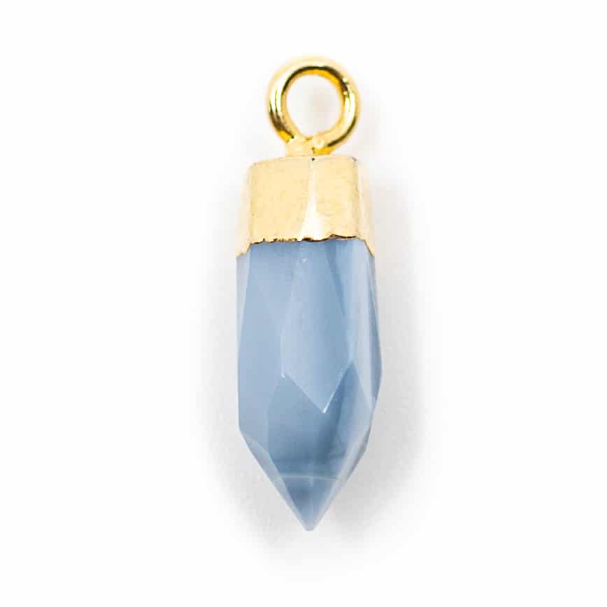 Pendentif Pierre Précieuse Opale Bleue (12 mm)