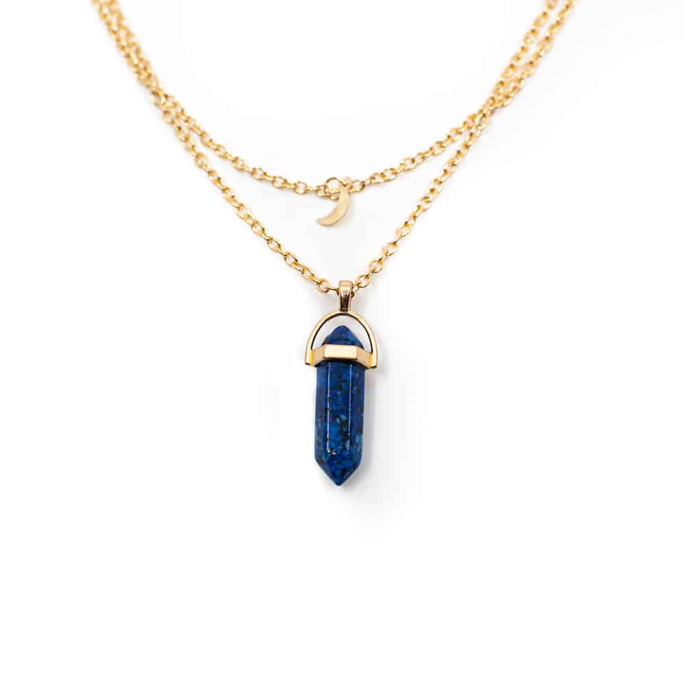 Pendentif Lapis Lazuli - Double Chaîne