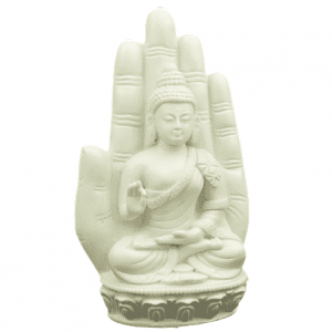 Bouddha dans une Main - Blanc (23 cm)