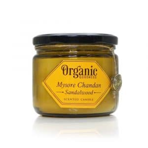 Organic Goodness Soja Was Geurkaars Mysore Chandan Sandelhout (200 gram)