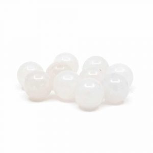 Perles Pierre Précieuse Jade Blanc en Vrac - 10 pièces (12 mm)