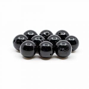 Perles Pierre Précieuse Tourmaline Noire en Vrac - 10 pièces (12 mm)