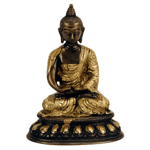 Figurine Bouddha Amithaba Tradition Japonaise en Laiton (15 cm)