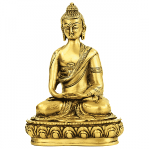 Figurine Bouddha Amithaba Tradition Japonaise en Laiton (20 cm)