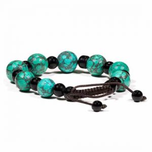 Bracelet Turquoise et Agate Noire
