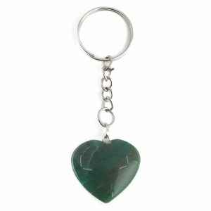 Porte-clés Pierre précieuse Jade en Forme de Coeur (25 mm)