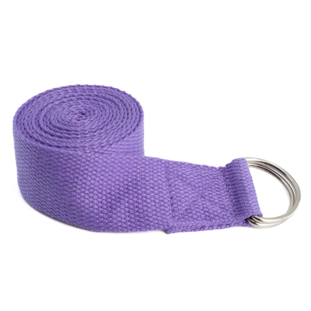 Sangle de Yoga Violette en Coton - Boucle en D (183 cm)
