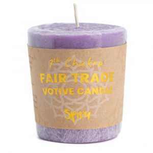 Bougie Votive Chakra Couronne (7e Chakra) - Fair Trade - Violette (10 Heures de Combustion)