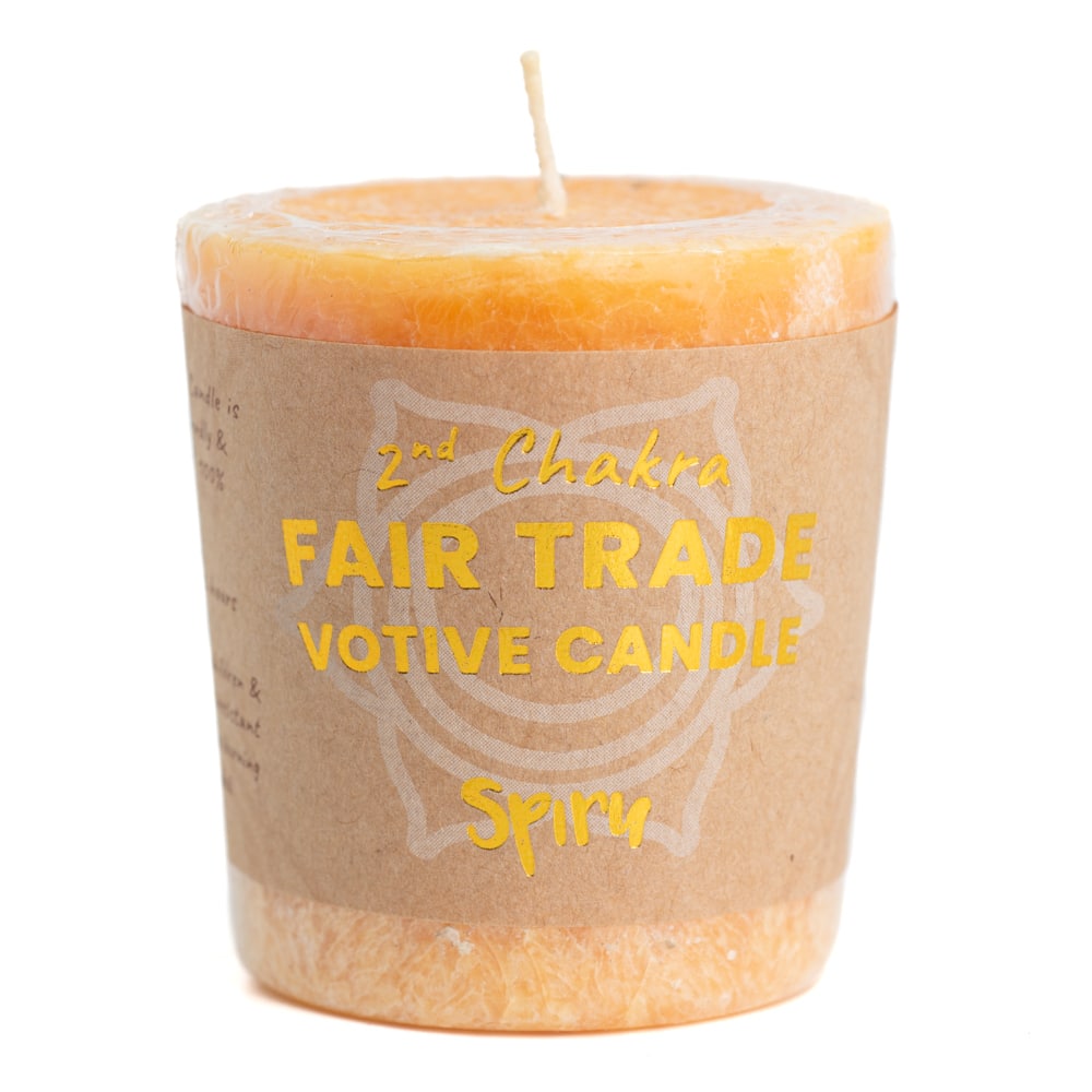 Bougie Votive Chakra Sacré (2e Chakra) - Fair Trade - Orange (10 Heures de Combustion)