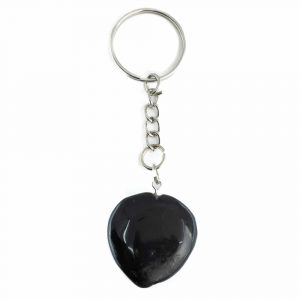 Porte-clés Tourmaline Noire - Coeur (25 mm)