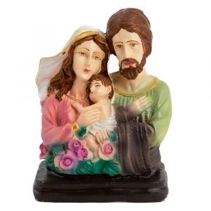 Figurine Marie et Joseph avec l'Enfant Jésus - Peinte à la Main (14 cm)