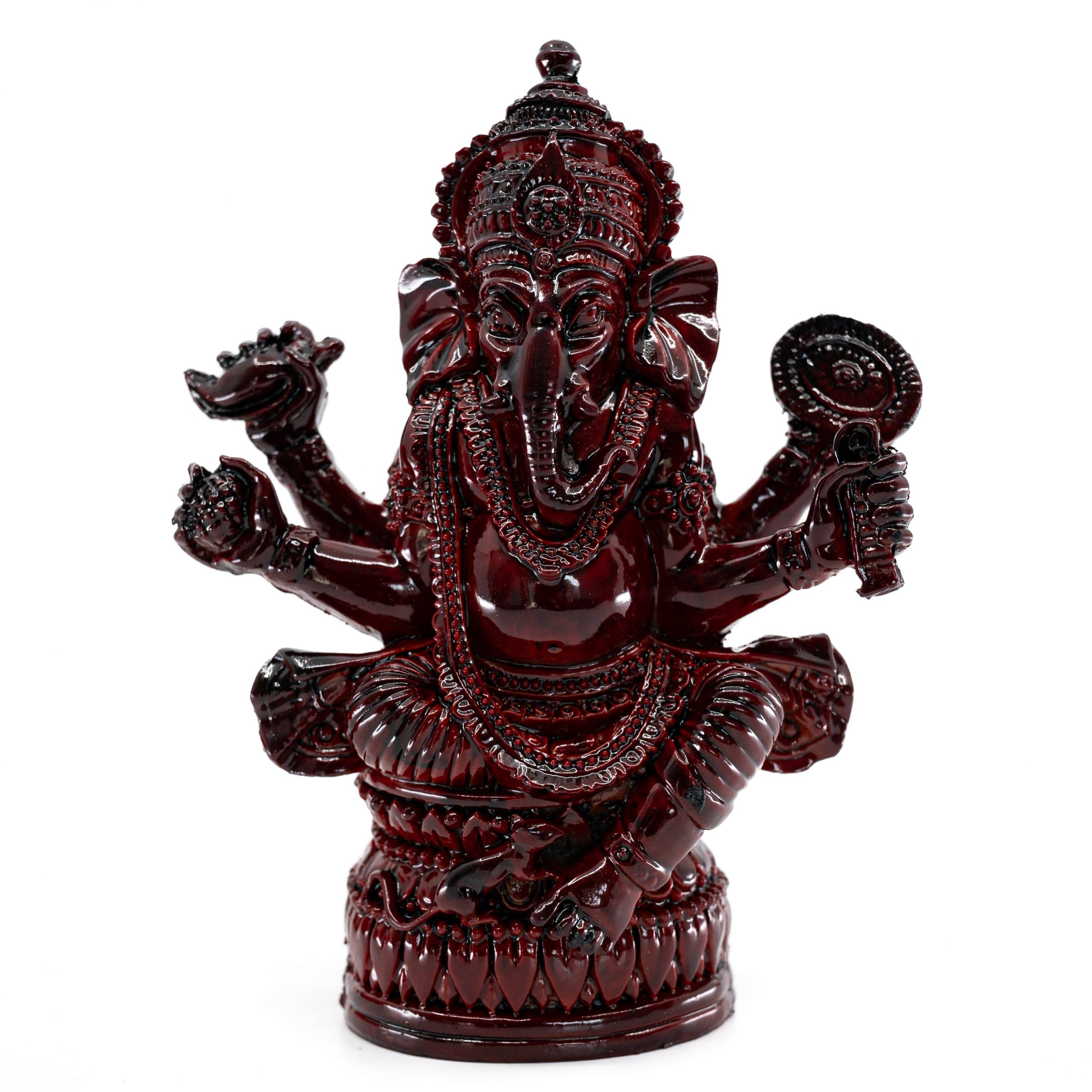 Figurine de Ganesha Rouge foncé (12 cm)