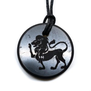 Pendentif Shungite Signe Astrologique Lion (30 mm)