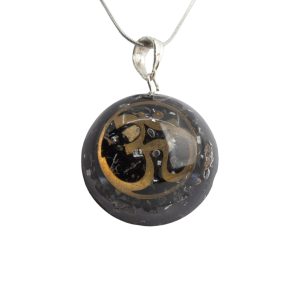 Pendentif Orgonite Tourmaline Noire OHM (30 mm)