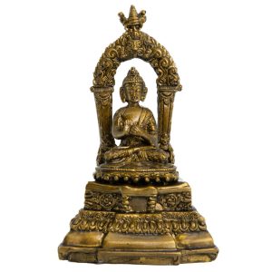 Bouddha sur Autel en Bronze (18 cm)