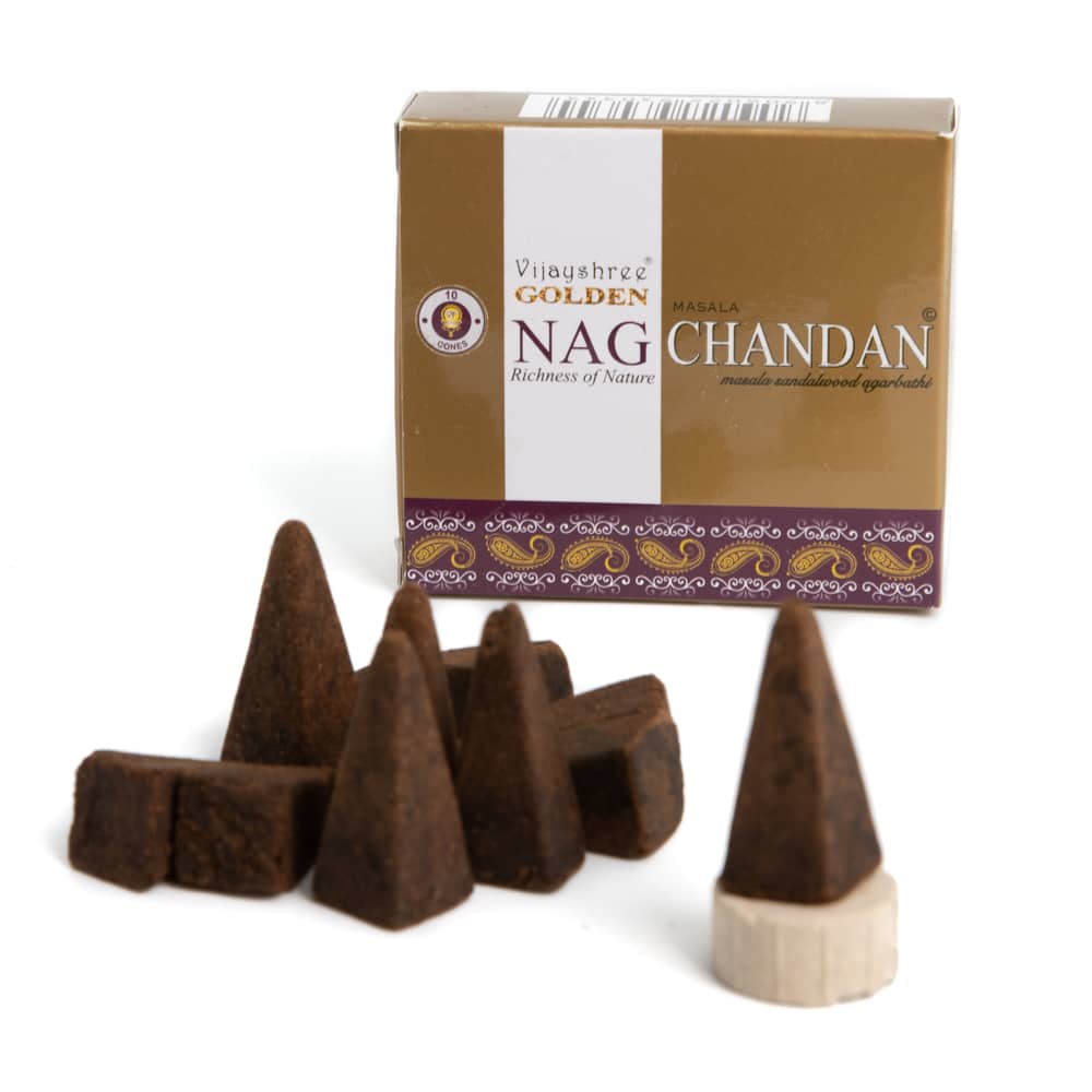 Cônes d'Encens Golden Nag Chandan (1 paquet)