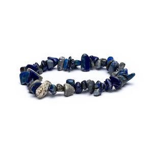 Bracelet en pierres précieuses de chips de lapis-lazuli élastiques