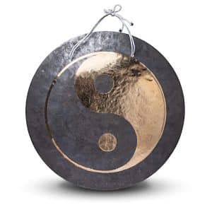 Gong à vent traditionnel chinois en bronze Yin Yang