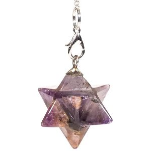 Pendule Merkaba en Améthyste Pierre Précieuse pour l'Aromathérapie et la Guérison