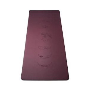 Yogi & Yogini Tapis de Yoga Aubergine - PU et Caoutchouc Naturel