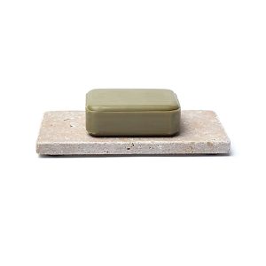 Porte-savon en travertin - Beige (15 x 7,5 cm)