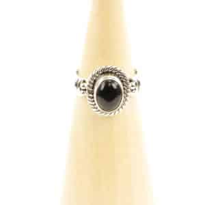 Bague en argent taille 7/55 avec onyx noir du Népal