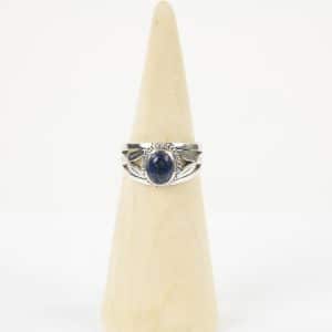 Bague en argent taille 7/55 avec pierre de lapis-lazuli, fait main