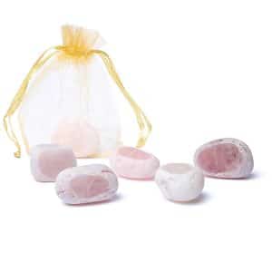 Oeuf Emma en quartz rose, pierre précieuse de Chine, ±25g