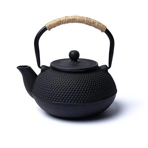 Théière en fonte Tetsubin noire, 0,6 litre, design traditionnel chinois