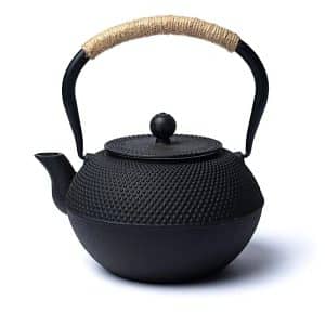 Théière en fonte Tetsubin noire, 1,2 litre, design traditionnel chinois