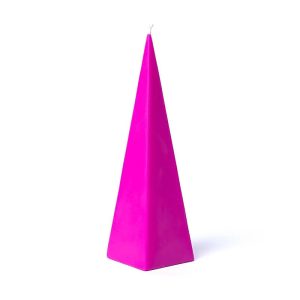 Bougie Pyramidale Durable en Cire de Palme d'Indonésie - Magenta, Sans Parfum