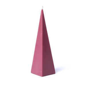 Bougie Pyramidale Durable en Cire de Palme d'Indonésie, Vieux Rose, Sans Parfum