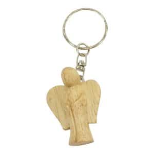 Porte-clés en bois blanc Ange gardien Sarana, 10 grammes