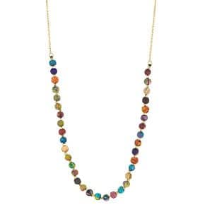 Collier en Tissu de Sari Recyclé Multicolore de Yokomeshi