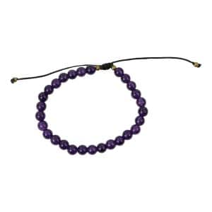 Bracelet en pierre précieuse Améthyste violette, réglable, Sawahasa