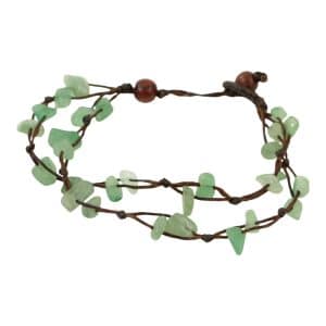 Bracelet en Pierre Précieuse Verte Sawahasa - Double Rubis