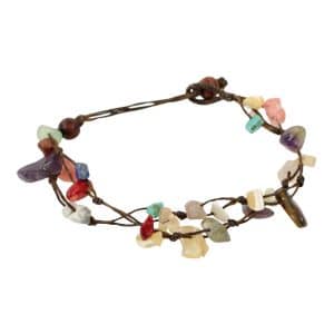 Bracelet en pierres précieuses d'agate double multicolore de Sawahasa