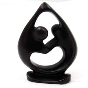 Statue en polystone noir Couple Dansant Sawahasa, 120 grammes